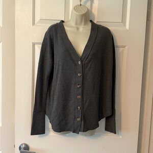 In Bloom Charcoal Button-Up Cardigan